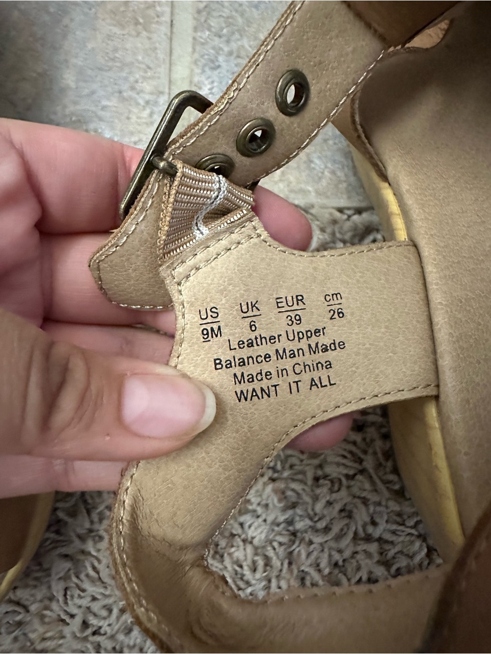 Dr. Scholl's Tan Platform Sandals with Wood-Effect Heel - Picture 6 of 7